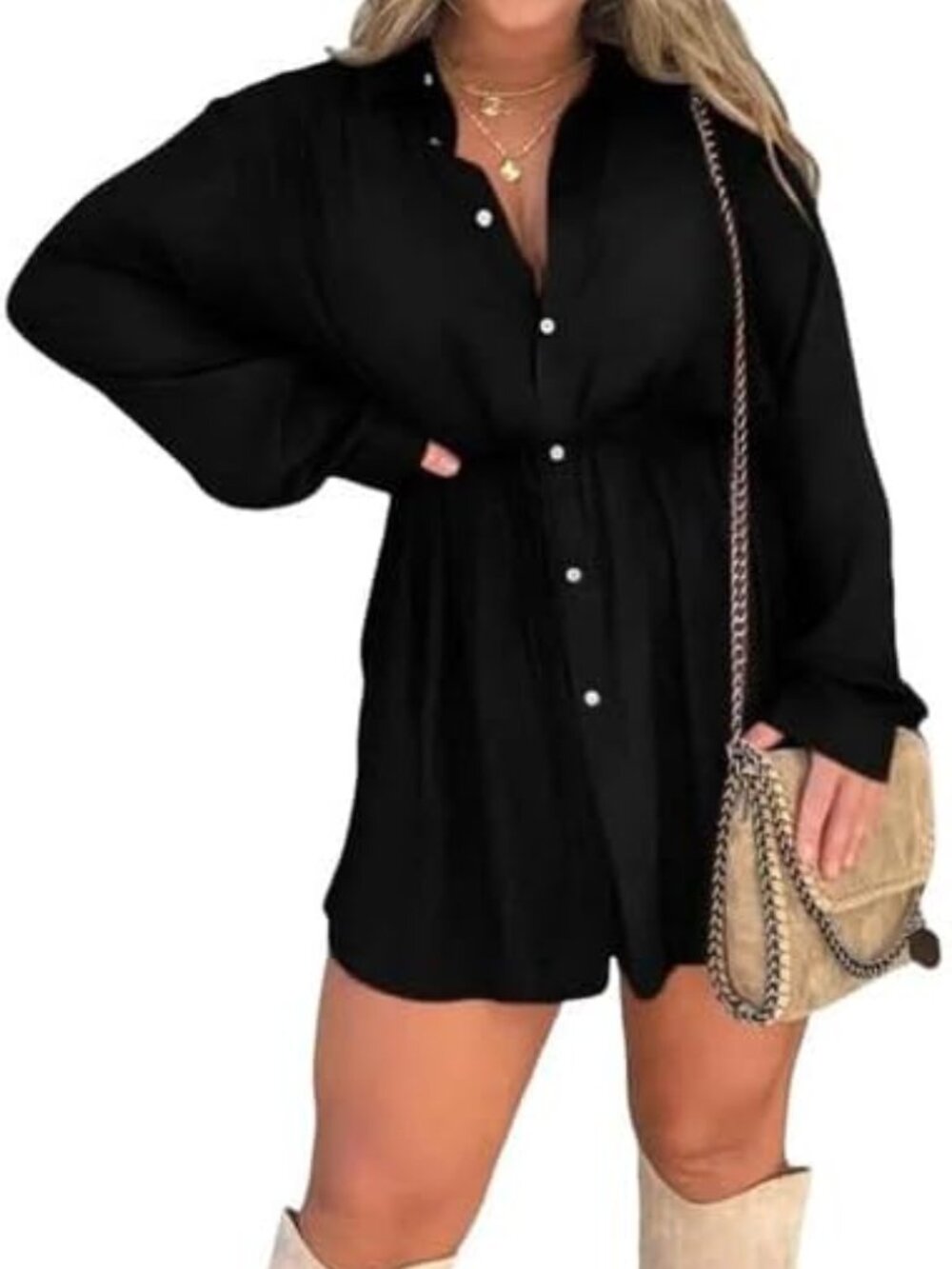 Satin Romper- BLACK